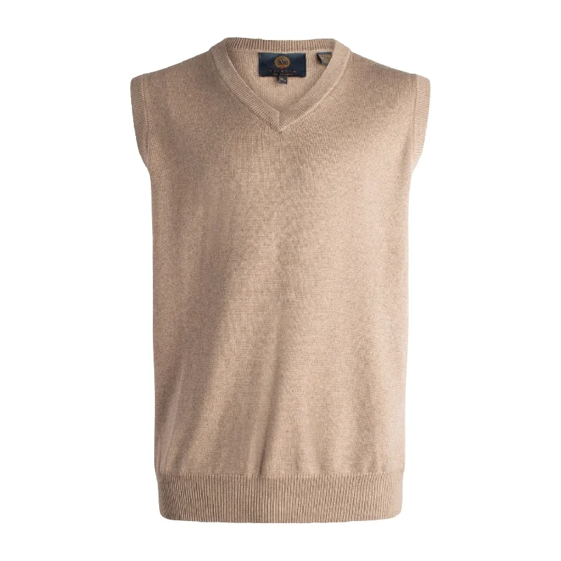 Men's Sweaters with High-Neck DesignsExtra Fine 'Zegna Baruffa' Merino Wool V-Neck Sleeveless Sweater Vest in Mushroom by Viyella Men's Sweaters with High-Neck DesignsExtra Fine 'Zegna Baruffa' Merino Wool V-Neck Sleeveless Sweater Vest in Mushroom by Viyella