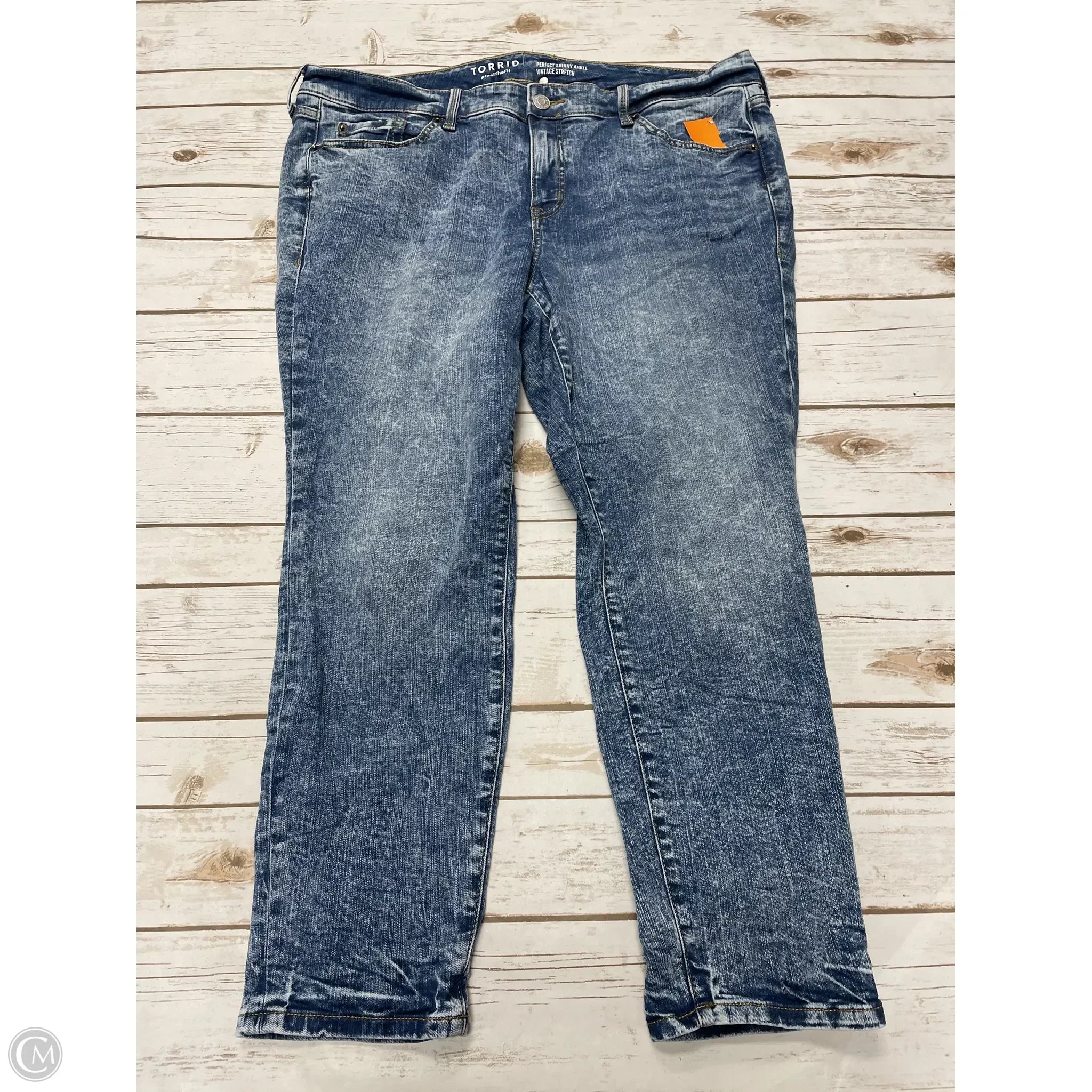 Men's Jeans with EmbroideryJeans Skinny By Torrid In Blue Denim, Size: 16