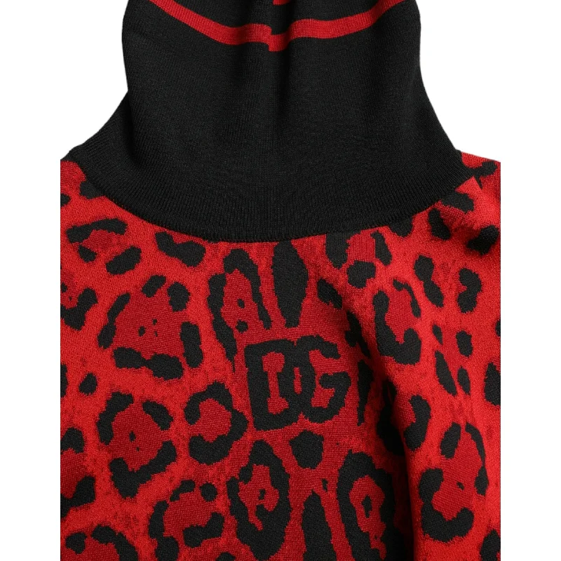 Men's Sweaters for AutumnDolce & Gabbana Elegant Leopard Turtleneck Men's Sweater