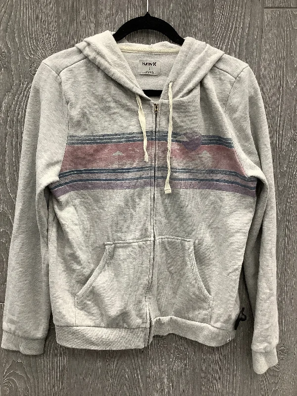 Men's Hoodies with Heavy-Duty ZippersSweatshirt Hoodie By Clothes Mentor In Grey, Size: L