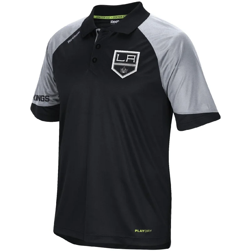 Men's Shirts with Ruffled HemlinesReebok Mens LA Kings Rugby Polo Shirt, Black, Small Men's Shirts with Ruffled HemlinesReebok Mens LA Kings Rugby Polo Shirt, Black, Small