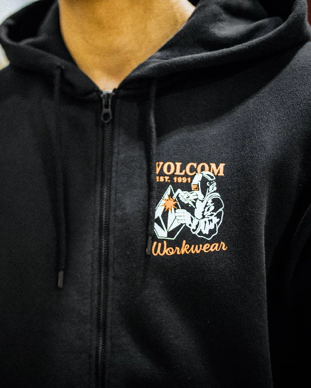 Essential Men's Sports HoodiesWelder Zip Hooded Hoodie - Black