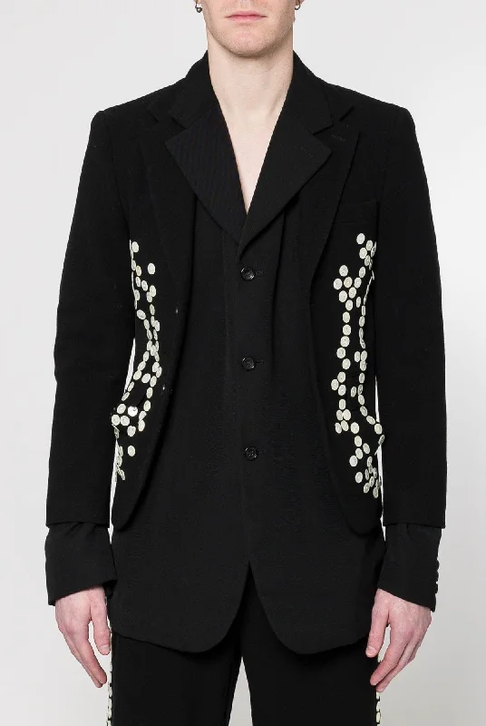 Men's Coats with Adjustable SleevesComme des Garçons Homme Plus Button Layered Blazer Men's Coats with Adjustable SleevesComme des Garçons Homme Plus Button Layered Blazer