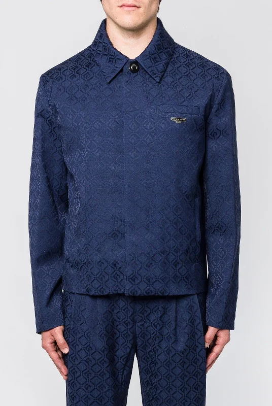Men's Coats for Winter CampingMarine Serre Moon Diamond Jacquard Tailoring Boxy Blazer Men's Coats for Winter CampingMarine Serre Moon Diamond Jacquard Tailoring Boxy Blazer