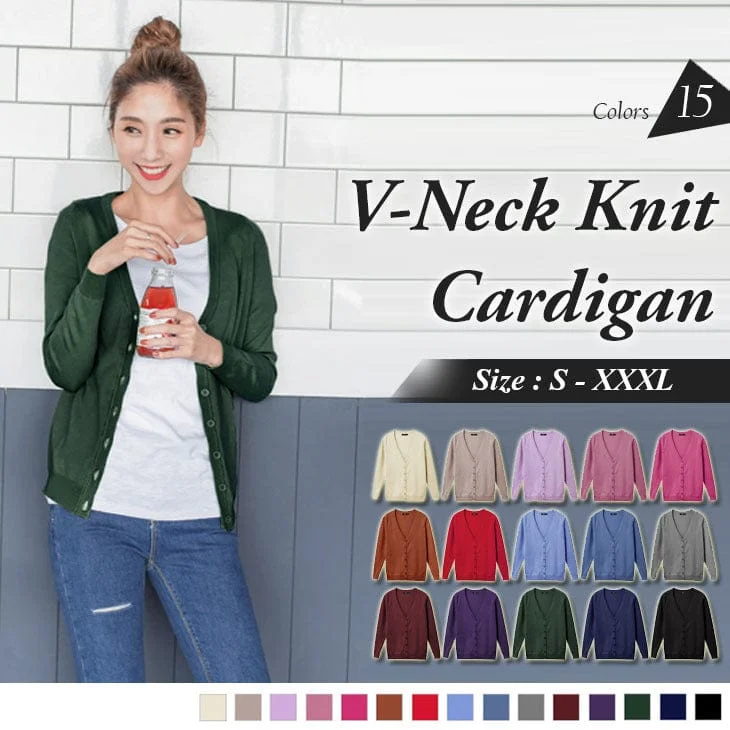 Men's Sweaters with Short SleevesLONG SLEEVE V-NECK KNIT CARDIGAN