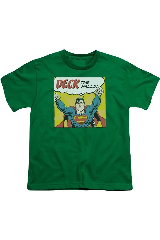 Men's Shirts with Appliquéd SleevesDC Comics Deck The Halls Short Sleeve Youth Tee / T-Shirt Men's Shirts with Appliquéd SleevesDC Comics Deck The Halls Short Sleeve Youth Tee / T-Shirt