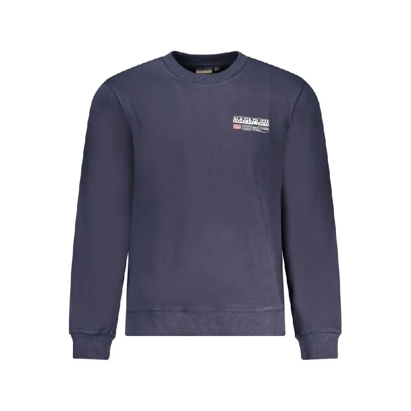 Men's Sweaters with Mock-Neck DesignsNapapijri Blue Cotton Men's Sweater