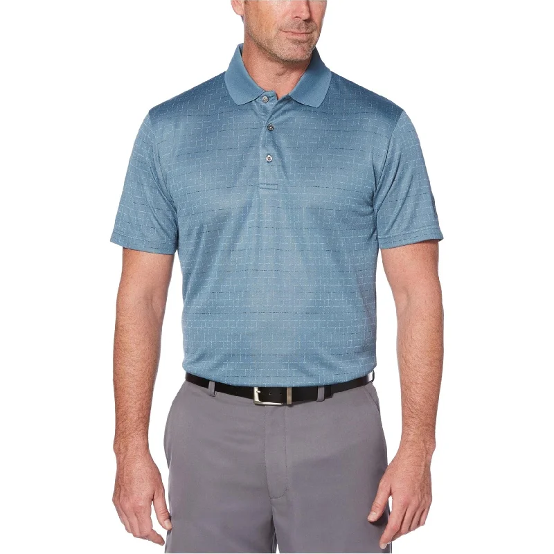 Men's Shirts with Abstract DesignsPga Tour Mens Broken Windowpane Rugby Polo Shirt