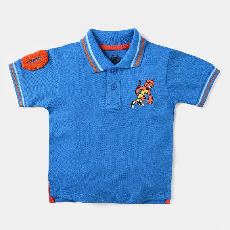 Men's Shirts with Short PlacketsInfant Boys Cotton PK Polo T-shirt Tiger-B. Blue