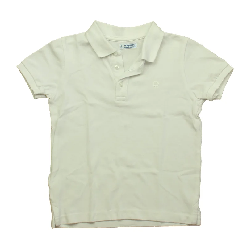 Men's Shirts with UV ProtectionMayoral Boys White Polo Shirt