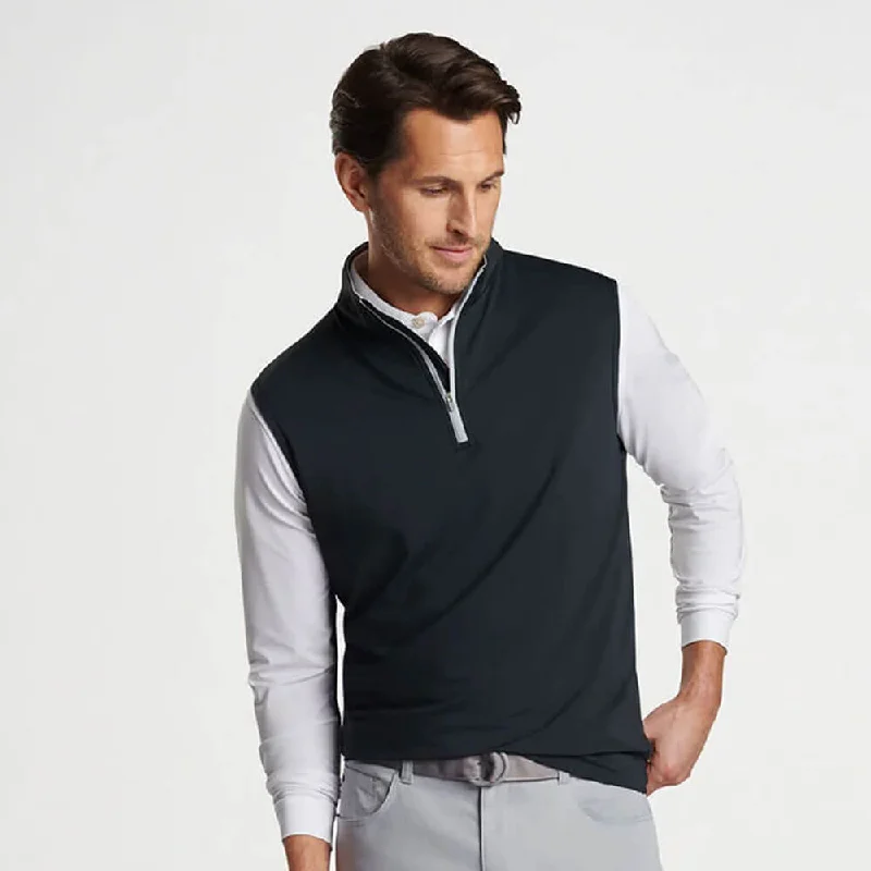 Luxurious Men's Cashmere CoatsPeter Millar Galway Performance Quarter-Zip Vest - Black*
