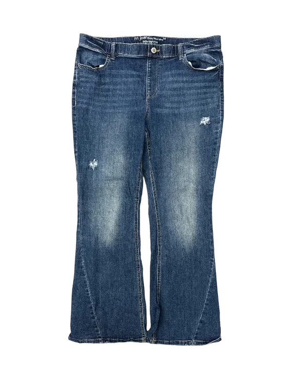 Men's Jeans with a Destroyed LookJeans Flared By Maurices In Blue Denim, Size: 20w