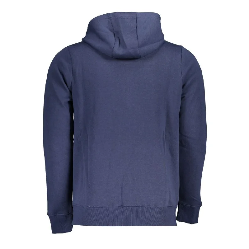 Men's Sweaters with Button CuffsNorway 1963 Elevated Casual Hooded Sweatshirt in Men's Blue