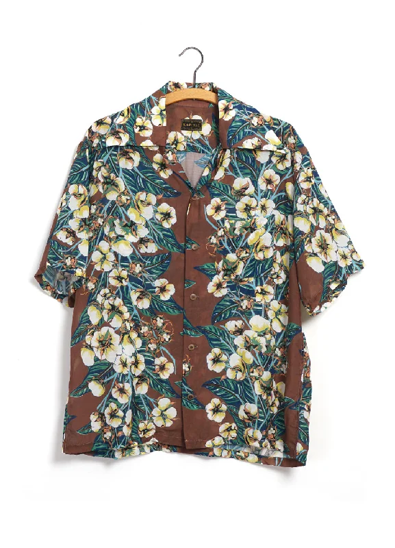 Men's Performance Shirts for Active LifestylesALOHA SHIRT | Silk Rayon Flower Shirt | Brown Men's Performance Shirts for Active LifestylesALOHA SHIRT | Silk Rayon Flower Shirt | Brown