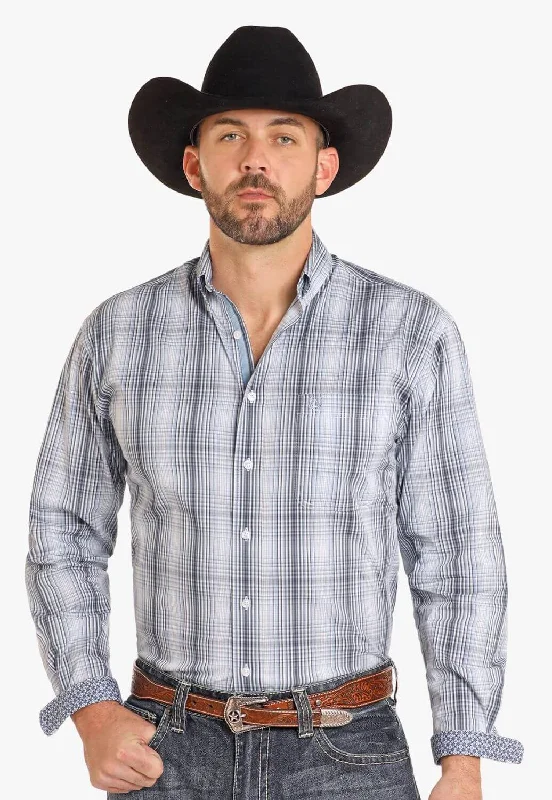 Breathable Men's Linen ShirtsPanhandle Mens Rough Stock Plaid Long Sleeve Shirt