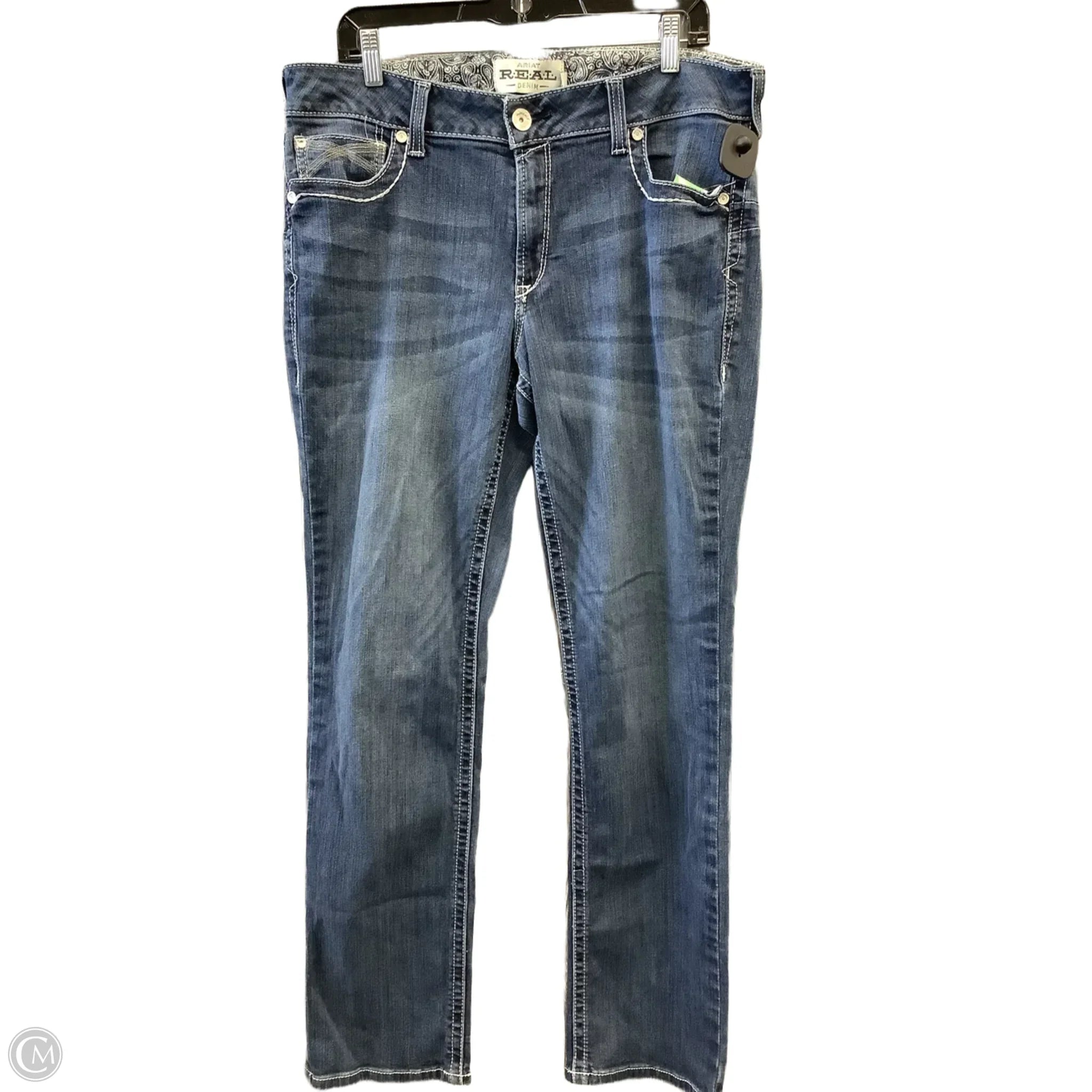 Mid-Waisted Men's JeansJeans Straight By Ariat In Blue Denim, Size: 18