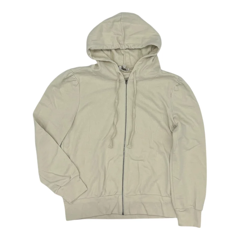 Casual Men's Zip-Up HoodiesSweatshirt Hoodie By Loft In Beige, Size:M