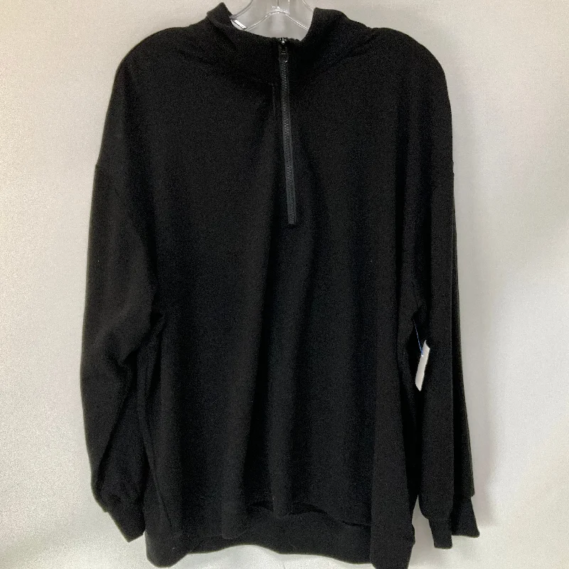 Comfortable Men's Fleece HoodiesSweatshirt Collar By Three Dots In Black, Size: Xxl