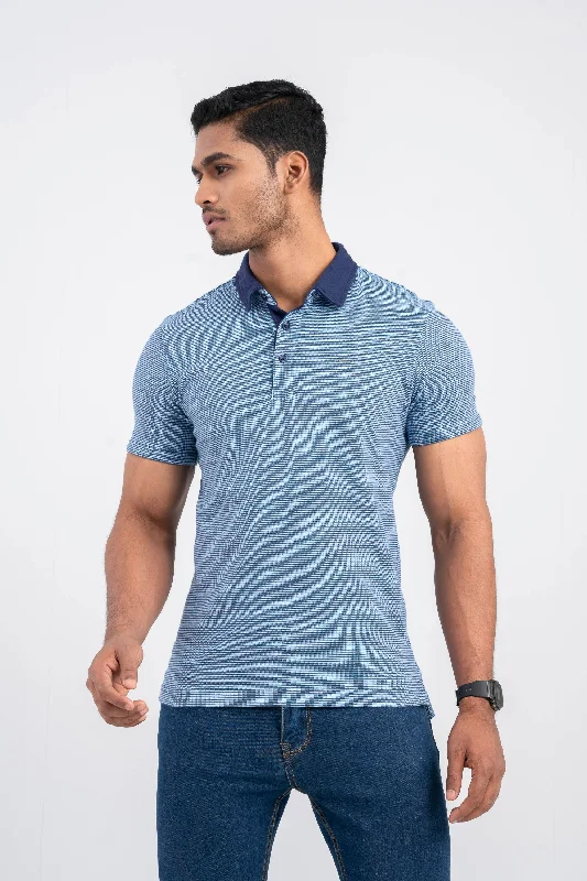 Men's Shirts with Zippered PocketsRelaxed Fit Birdseye Knit Fabric Polo Shirt