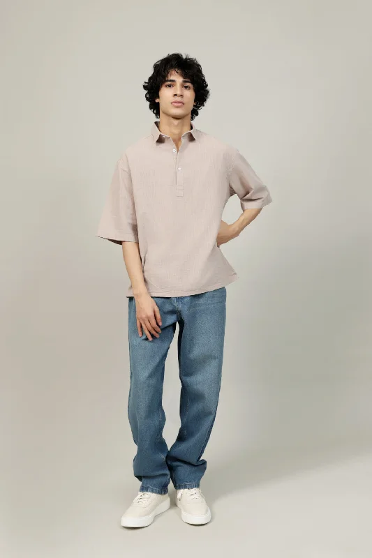 Versatile Men's Tank TopsBAGGY FIT TEXTURED POLO SHIRT