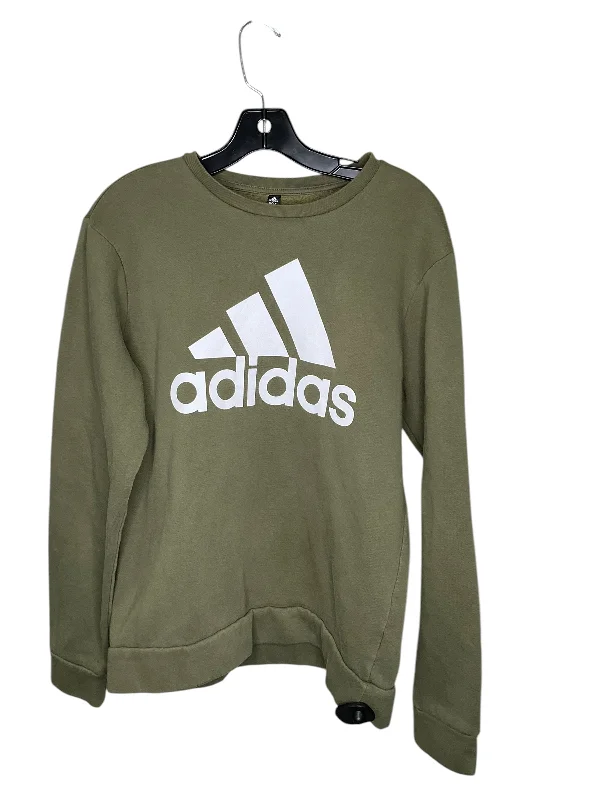 Men's Hoodies for GymAthletic Sweatshirt Crewneck By Adidas In Green, Size: M