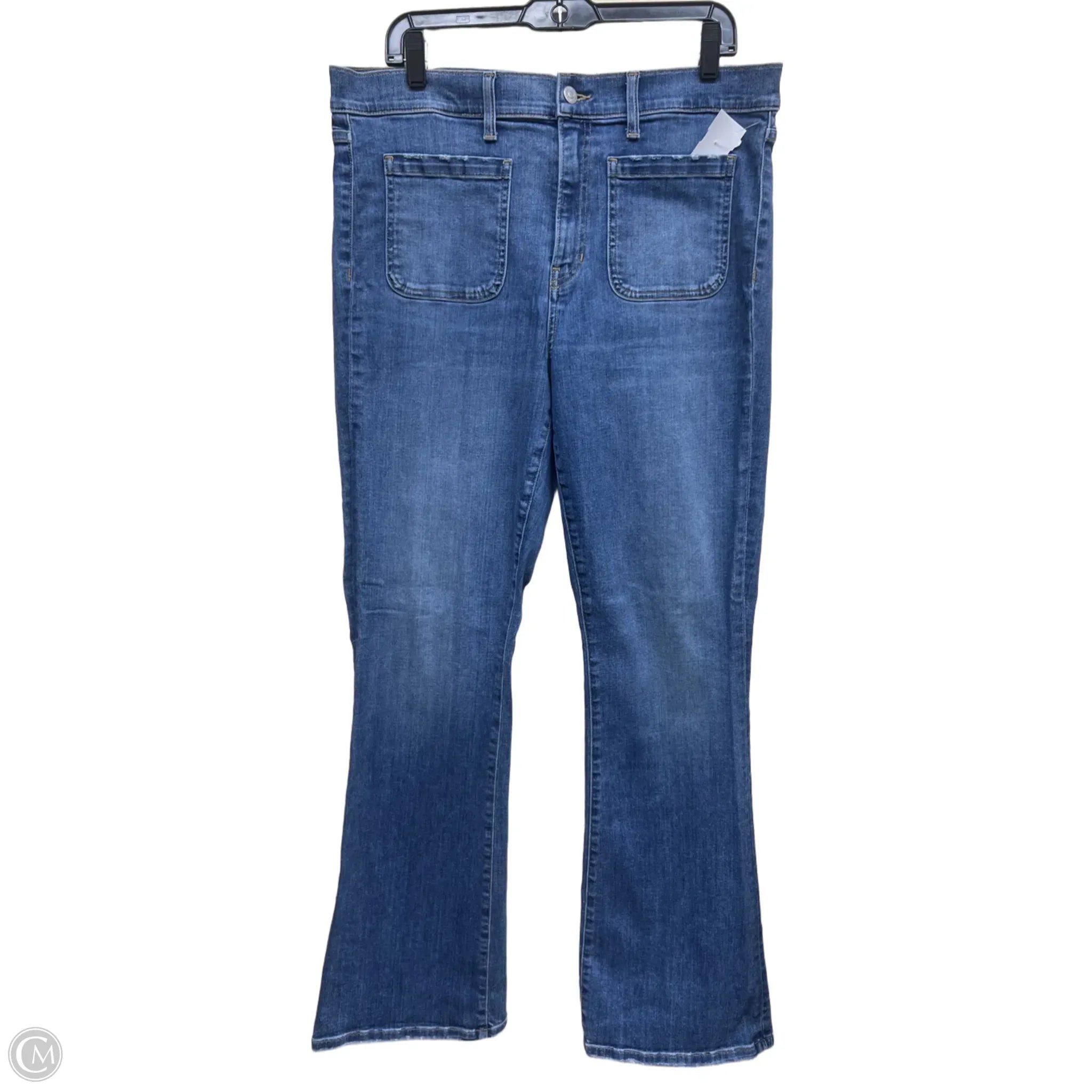 Dark Indigo Men's JeansJeans Wide Leg By Veronica Beard In Blue Denim, Size: 16