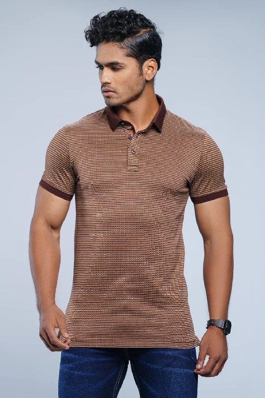 Men's Shirts with Striped PatternsRegular Fit Mercerised Polo Shirt