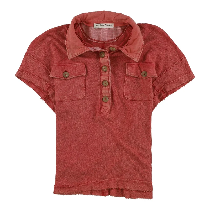 Men's Shirts with Contrast CollarsFree People Womens Graceland Polo Shirt, Red, Small Men's Shirts with Contrast CollarsFree People Womens Graceland Polo Shirt, Red, Small
