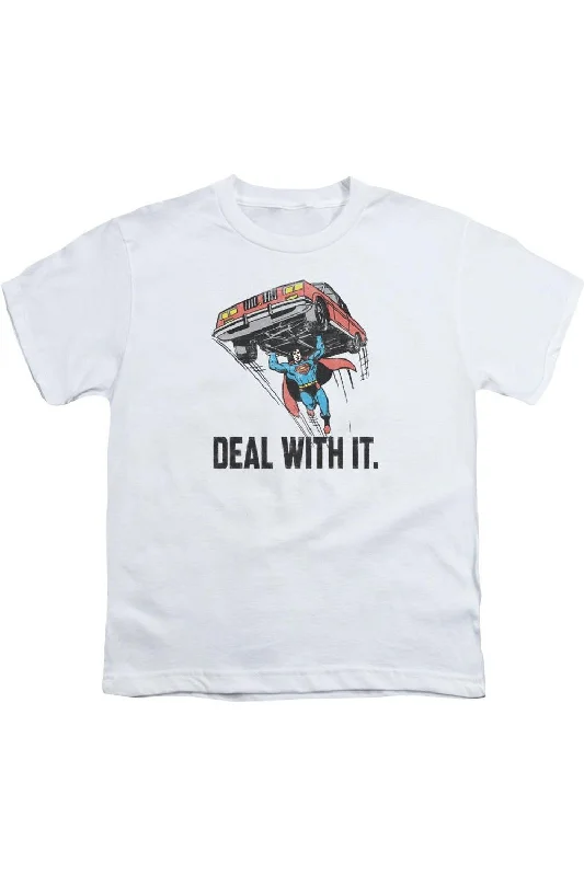 Men's Shirts with Pocket SquaresDC Comics Deal With It Short Sleeve Youth Tee / T-Shirt Men's Shirts with Pocket SquaresDC Comics Deal With It Short Sleeve Youth Tee / T-Shirt