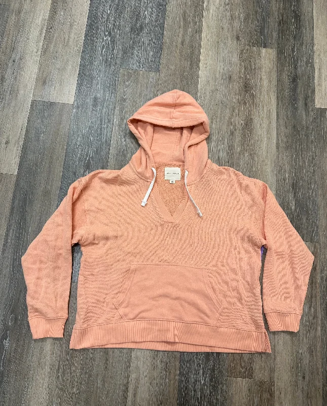 Warm Men's Thermal HoodiesSweatshirt Hoodie By American Eagle In Orange, Size: L