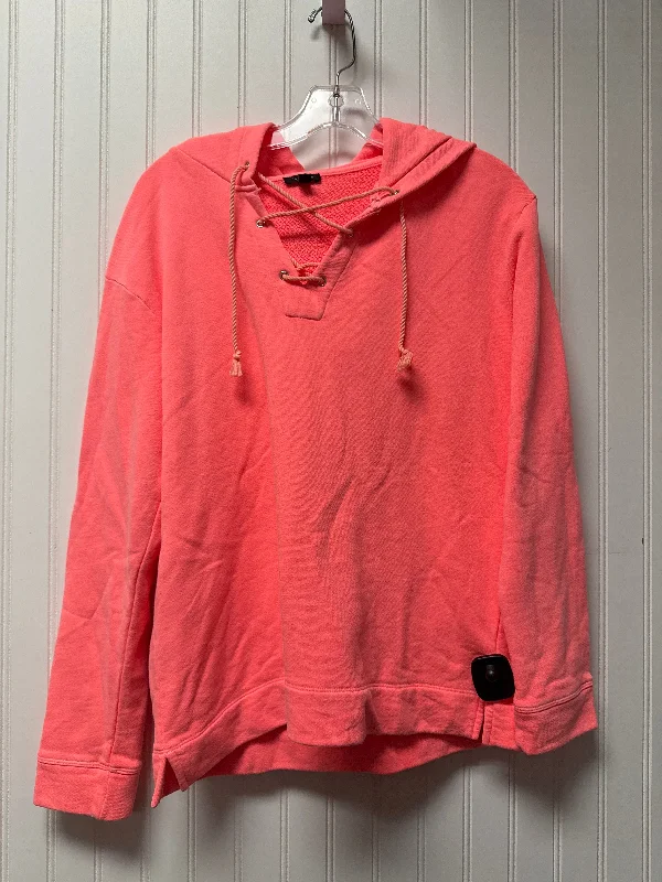 Luxurious Men's Cashmere HoodiesSweatshirt Hoodie By Talbots In Peach, Size: M