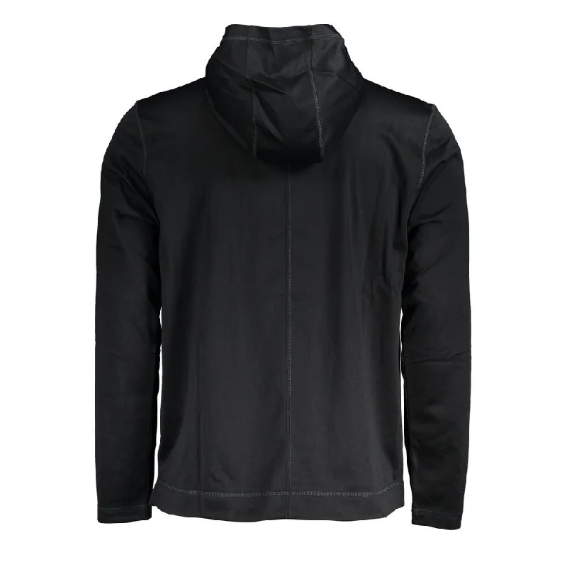 Men's Sweaters with SequinsCalvin Klein Sleek Black Hooded Sweatshirt with Logo Men's Print