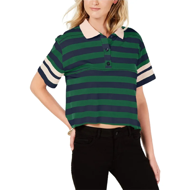 Men's Shirts with Asymmetrical HemlinesRules Of Etiquette Womens Boxy Striped Polo Shirt