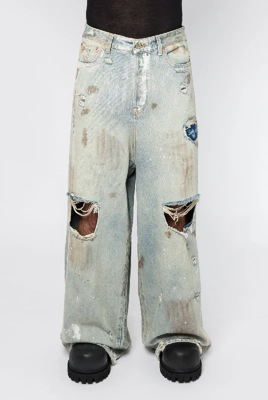 Men's Coats for HikingVetements Trashed Big Shape Jeans