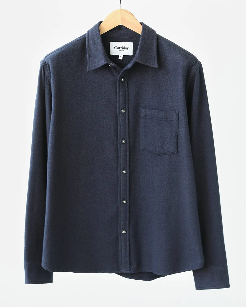 Men's Custom-Fit Shirts for a Personalized LookCORRIDOR RECYCLED FLANNEL IN NAVY