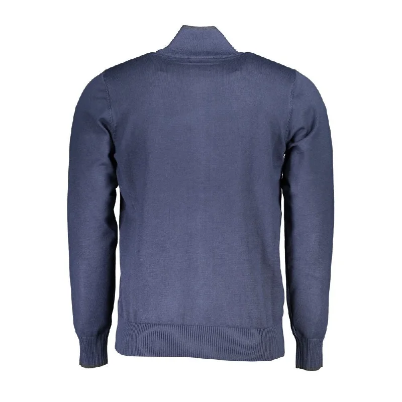 Men's Sweaters with Dropped ShouldersU.S. Grand Polo Elegant Long Sleeve Zip Cardigan with Contrast Men's Detail Men's Sweaters with Dropped ShouldersU.S. Grand Polo Elegant Long Sleeve Zip Cardigan with Contrast Men's Detail