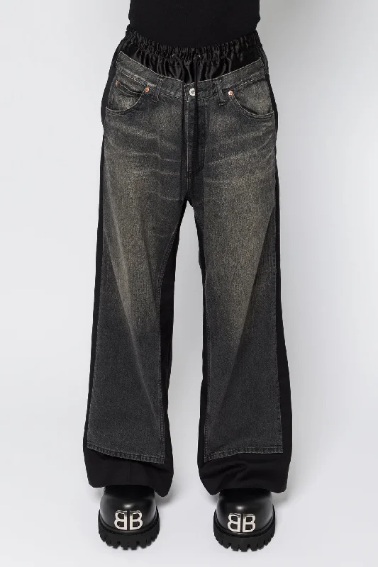Men's Coats with Velcro ClosuresJunya Watanabe MAN Denim Overlay Trousers