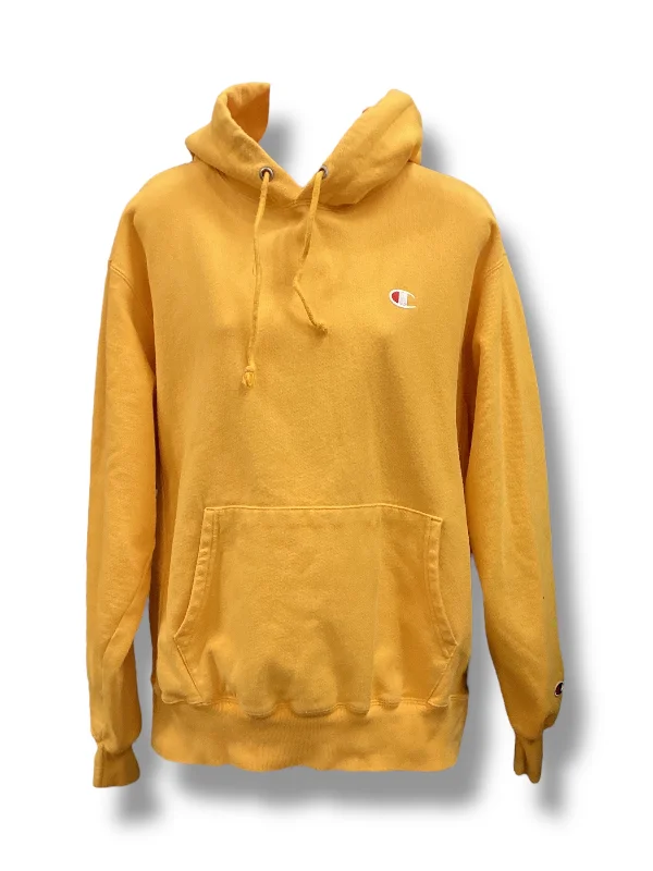 Men's Hoodies for YogaSweatshirt Hoodie By Champion In Yellow, Size: L
