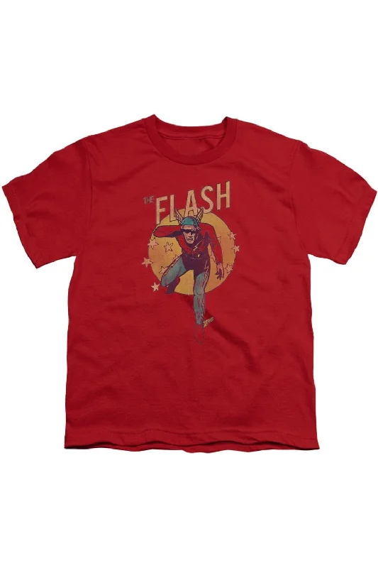 Men's Shirts with TiesDC Comics Flash Circle & Stars Short Sleeve Youth Tee / T-Shirt Men's Shirts with TiesDC Comics Flash Circle & Stars Short Sleeve Youth Tee / T-Shirt