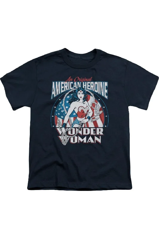 Men's Shirts with French CuffsDC Comics American Heroine Short Sleeve Youth Tee / T-Shirt Men's Shirts with French CuffsDC Comics American Heroine Short Sleeve Youth Tee / T-Shirt
