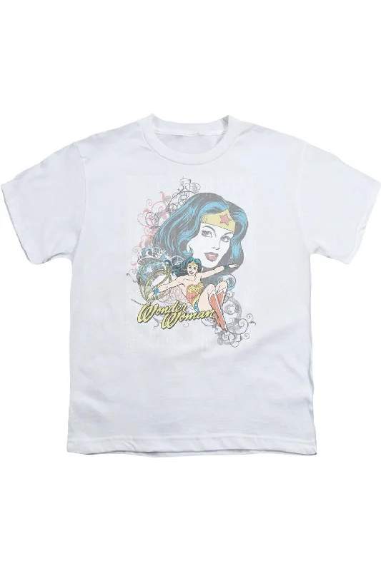 Men's Shirts with Full PlacketsDC Comics Wonder Woman Scroll Short Sleeve Youth Tee / T-Shirt Men's Shirts with Full PlacketsDC Comics Wonder Woman Scroll Short Sleeve Youth Tee / T-Shirt