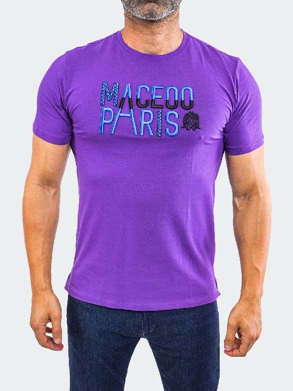 Men's Shirts with Patchwork PatternsTee Colossal Purple