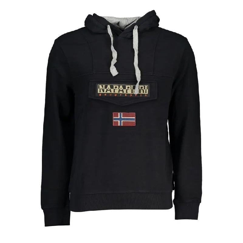 Men's Sweaters with Tapered ShapesNapapijri Black Cotton Men's Sweater