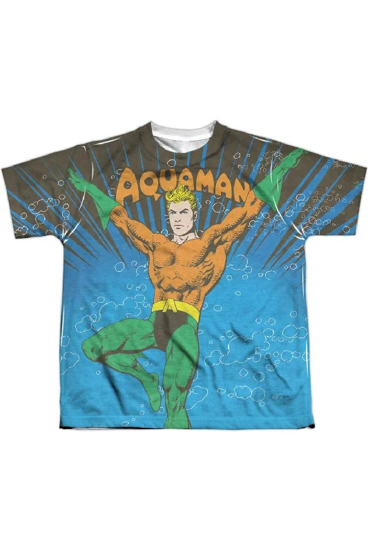 Striped Men's TopsDC Comics Underwater Sub Short Sleeve Youth Poly Crew Tee / T-Shirt Striped Men's TopsDC Comics Underwater Sub Short Sleeve Youth Poly Crew Tee / T-Shirt