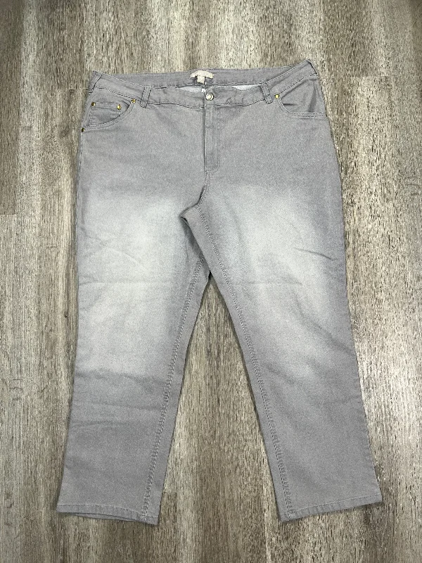 Men's Ripped JeansJeans Straight By Woman Within In Grey Denim, Size: 22w