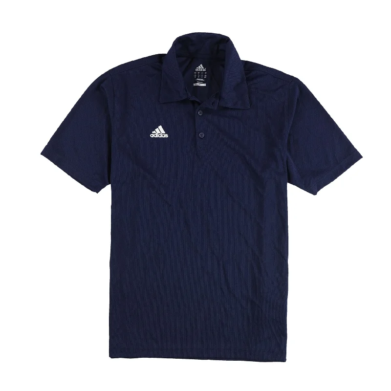 Men's Sleeveless TopsAdidas Mens Logo 3-Button Rugby Polo Shirt, Blue, Medium