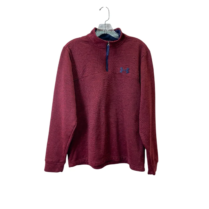 Men's Hoodies for SnowshoeingAthletic Sweatshirt Collar By Under Armour In Red, Size:L Men's Hoodies for SnowshoeingAthletic Sweatshirt Collar By Under Armour In Red, Size:L