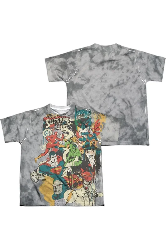 Men's Shirts with Adjustable HemlinesDC Comics Friends Or Foes Short Sleeve Youth Poly Crew Tee / T-Shirt Men's Shirts with Adjustable HemlinesDC Comics Friends Or Foes Short Sleeve Youth Poly Crew Tee / T-Shirt