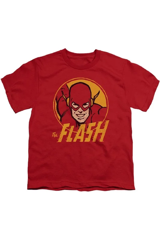 Men's Shirts with Embellished HemlinesDC Comics Flash Flash Circle Short Sleeve Youth Tee / T-Shirt Men's Shirts with Embellished HemlinesDC Comics Flash Flash Circle Short Sleeve Youth Tee / T-Shirt