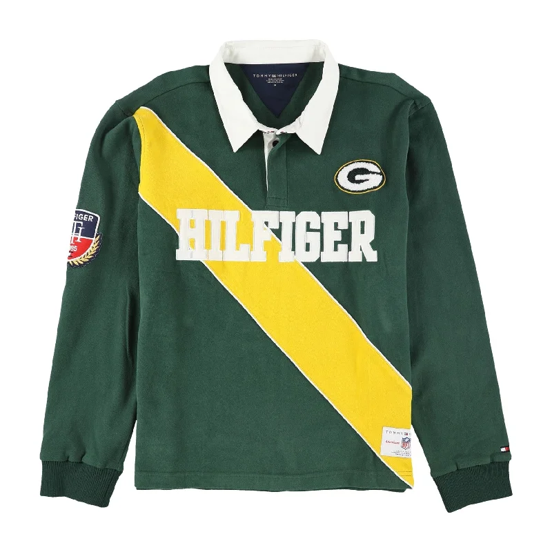 Men's Shirts with Floral PrintsTommy Hilfiger Mens Green Bay Packers Rugby Polo Shirt, Green, Medium Men's Shirts with Floral PrintsTommy Hilfiger Mens Green Bay Packers Rugby Polo Shirt, Green, Medium